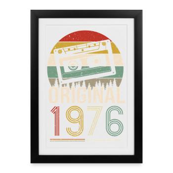 1976 Birthday 1976 Born in 1976 Birthday - Framed poster (27 × 37 cm) - black - Front