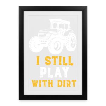 Tracteur & Terre - Affiche encadrée (27 × 37 cm) - noir - Devant