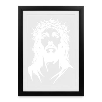 Jesus Christ Silhouette - Framed poster (27 × 37 cm) - black - Front