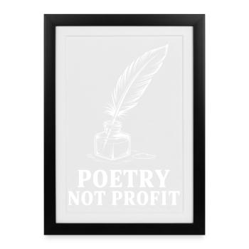 Poésie et non profit - Affiche encadrée (27 × 37 cm) - noir - Devant