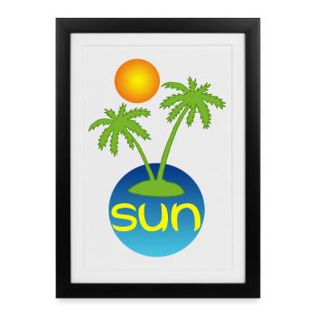 Le paradis au soleil  - Affiche encadrée (27 × 37 cm) - noir - Devant