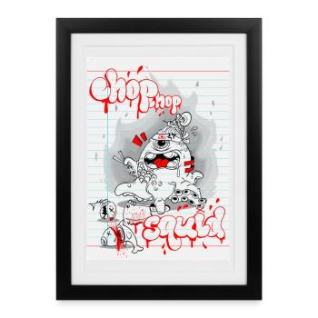 Cassette musicale Graffiti Monster - Affiche encadrée (27 × 37 cm) - noir - Devant