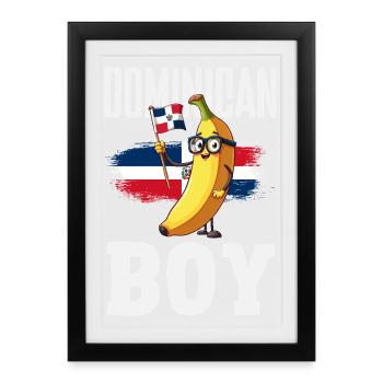 Drapeau de la République dominicaine Dom Rep Pride - Affiche encadrée (27 × 37 cm) - noir - Devant