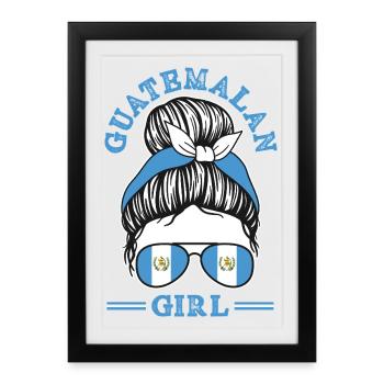 T-shirt Drapeau du Guatemala Fierté & Chapín Maison - Affiche encadrée (27 × 37 cm) - noir - Devant