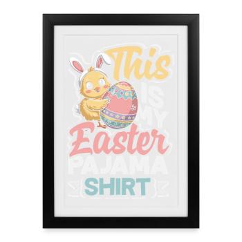 Joyeuse Pâques, douce chasse aux œufs du lapin, œufs de Pâques - Affiche encadrée (27 × 37 cm) - noir - Devant