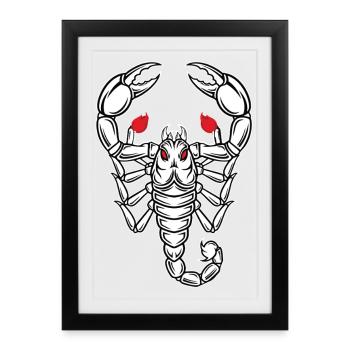 Scorpion Mascot Logo Sport Gaming - Framed poster (27 × 37 cm) - black - Front