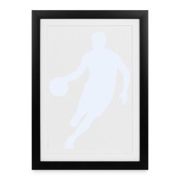 Dynamic basketball silhouette - Framed poster (27 × 37 cm) - black - Front