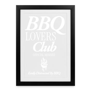 Club des amateurs de barbecue - Affiche encadrée (27 × 37 cm) - noir - Devant
