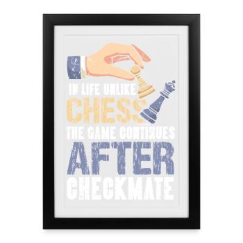 Chess Chess Player Chessboard - Framed poster (27 × 37 cm) - black - Front