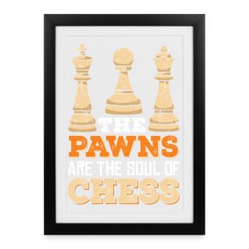 Échiquier des joueurs d’échecs - Affiche encadrée (27 × 37 cm) - noir - Devant