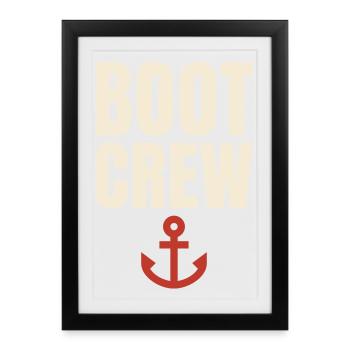 Boot Crew Anker Segeln Skipper Partnerlook Team - Gerahmtes Poster (27 × 37 cm) - Schwarz - Vorne
