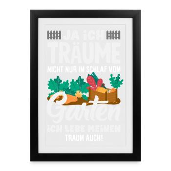 Ich Träume Vom Garten - Gerahmtes Poster (27 × 37 cm) - Schwarz - Vorne