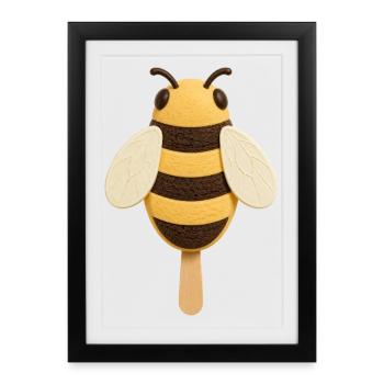 Sweet bee as a popsicle - Framed poster (27 × 37 cm) - black - Front