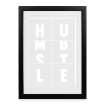 Humble Hustle Entrepreneur Homme d’affaires Businesswom - Affiche encadrée (27 × 37 cm) - noir - Devant