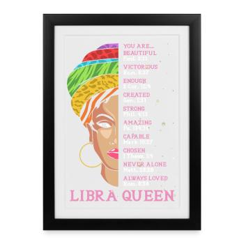 Signe du zodiaque Balance - Affiche encadrée (27 × 37 cm) - noir - Devant
