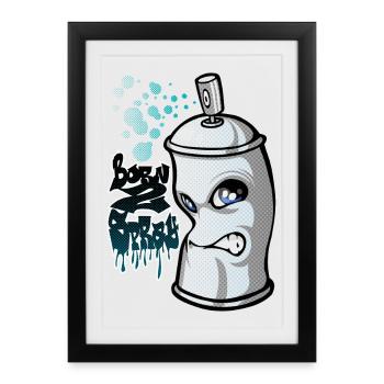 Paint Spray and graffiti - Affiche encadrée (27 × 37 cm) - noir - Devant