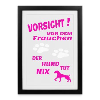 Hund Hundebesitzer Tierliebe - Gerahmtes Poster (27 × 37 cm) - Schwarz - Vorne