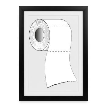 Un rouleau de papier toilette - Affiche encadrée (27 × 37 cm) - noir - Devant