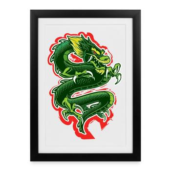 Dragon - Affiche encadrée (27 × 37 cm) - noir - Devant