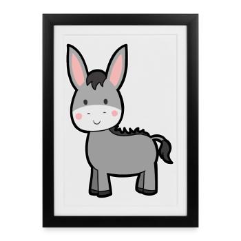 L’âne - Affiche encadrée (27 × 37 cm) - noir - Devant