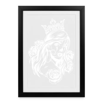 Tête de Reine (motif de partenaire) - Affiche encadrée (27 × 37 cm) - noir - Devant