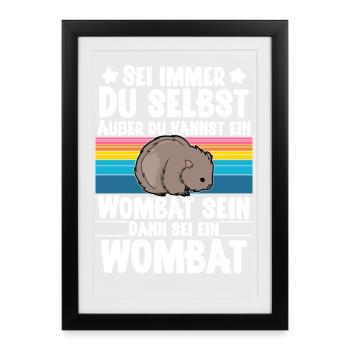 Wombat - Gerahmtes Poster (27 × 37 cm) - Schwarz - Vorne