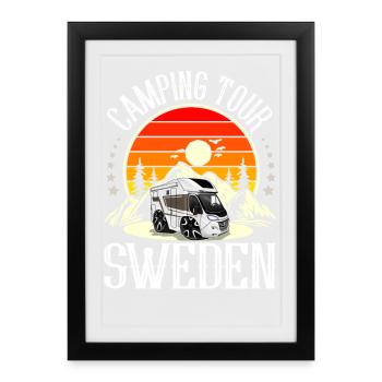 Camping Tour Sweden Camping Camper - Framed poster (27 × 37 cm) - black - Front