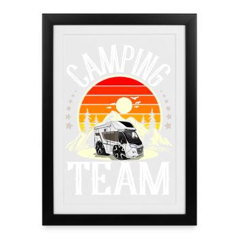 Équipe de camping - Affiche encadrée (27 × 37 cm) - noir - Devant