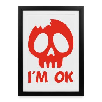 I'm fine (red) - Framed poster (27 × 37 cm) - black - Front