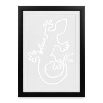 Salamandre - Aimer les animaux - Affiche encadrée (27 × 37 cm) - noir - Devant