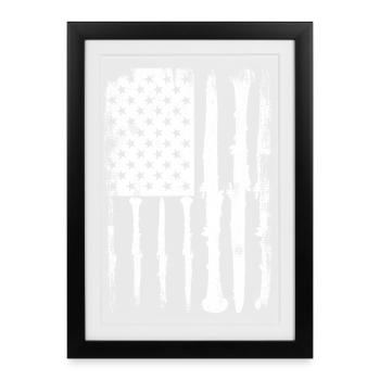 Clarinette USA Flag - Affiche encadrée (27 × 37 cm) - noir - Devant