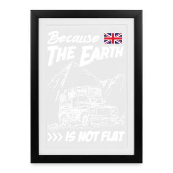 Landy parce que la Terre n’est pas plate - Affiche encadrée (27 × 37 cm) - noir - Devant