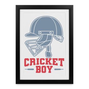 Garçons de cricket - Affiche encadrée (27 × 37 cm) - noir - Devant