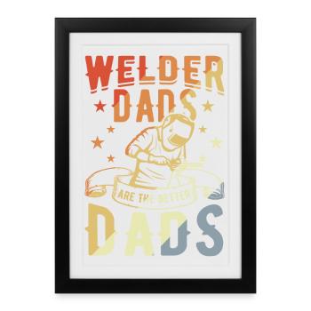 Papa soudeur - Affiche encadrée (27 × 37 cm) - noir - Devant