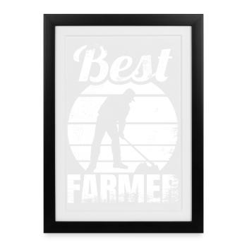 Best Farmer - Framed poster (27 × 37 cm) - black - Front