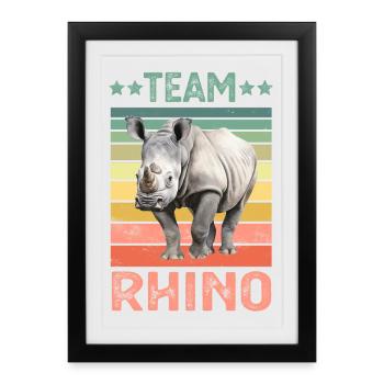 Rhinocéros - Affiche encadrée (27 × 37 cm) - noir - Devant