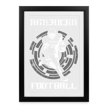 Conception de ballon de football - Affiche encadrée (27 × 37 cm) - noir - Devant