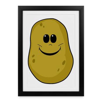 Carpe cuillère Pommes de terre - Affiche encadrée (27 × 37 cm) - noir - Devant