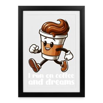 Cadeau Coffee Dreams - Affiche encadrée (27 × 37 cm) - noir - Devant