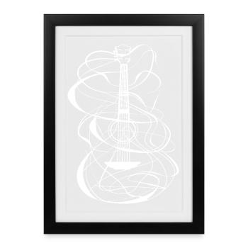 Ukulele Sketch - Framed poster (27 × 37 cm) - black - Front
