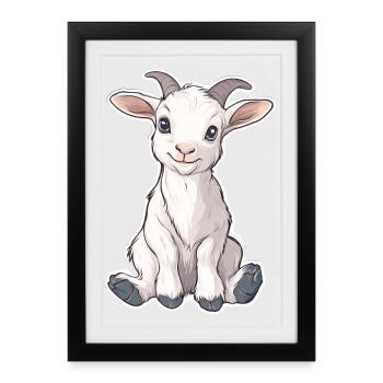 Chèvre - Affiche encadrée (27 × 37 cm) - noir - Devant
