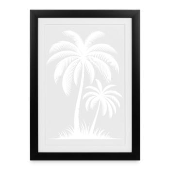 Les palmiers sont mes amis Pure idylle de palmier - Affiche encadrée (27 × 37 cm) - noir - Devant