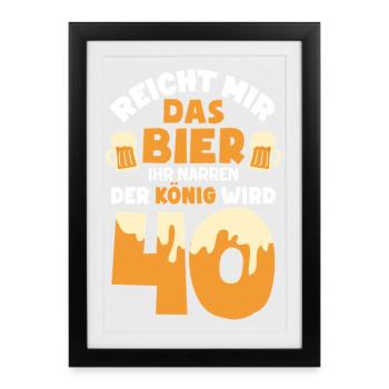 Drôle 40e anniversaire cadeau chemise d’anniversaire - Affiche encadrée (27 × 37 cm) - noir - Devant