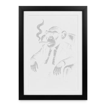 Cigar Ape in Suit - Framed poster (27 × 37 cm) - black - Front