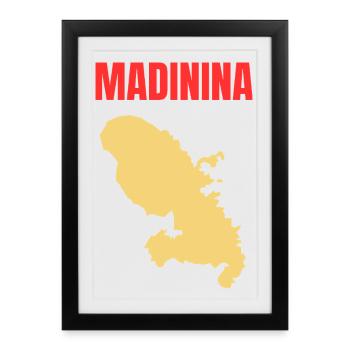 T-shirt Madinina carte Martinique - Affiche encadrée (27 × 37 cm) - noir - Devant
