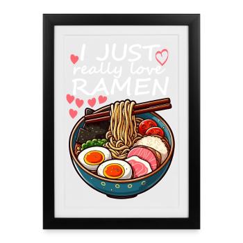 Ramen Love Colorful - Framed poster (27 × 37 cm) - black - Front