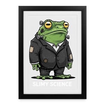 Frog scientist in suit Halloween - Framed poster (27 × 37 cm) - black - Front