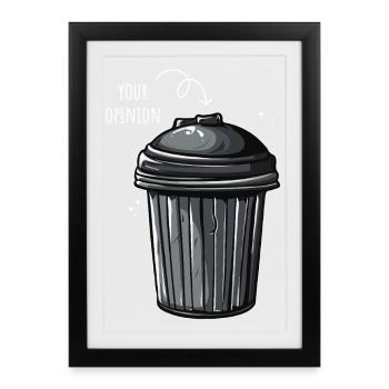 Votre avis est une ordure - Affiche encadrée (27 × 37 cm) - noir - Devant