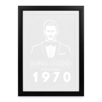 55e anniversaire Légende vivante (GENT) depuis 11/1970 - Affiche encadrée (27 × 37 cm) - noir - Devant