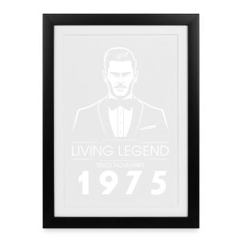 50e anniversaire Légende vivante (GAND) depuis 11/1975 - Affiche encadrée (27 × 37 cm) - noir - Devant